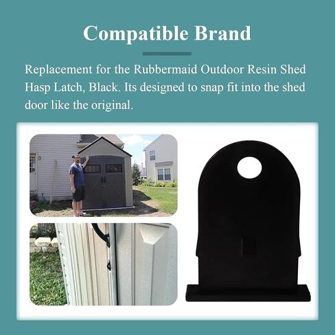Outdoor Resin Shed Hasp Latch & S Metal Hook, Replacement for The Rubbermaid Outdoor Resin Shed Hasp Latch, Black Solid Core Plastic Bolt Latch, 1 Pc in Saudi Arabia