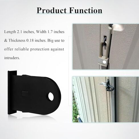 Outdoor Resin Shed Hasp Latch & S Metal Hook, Replacement for The Rubbermaid Outdoor Resin Shed Hasp Latch, Black Solid Core Plastic Bolt Latch, 1 Pc in Saudi Arabia