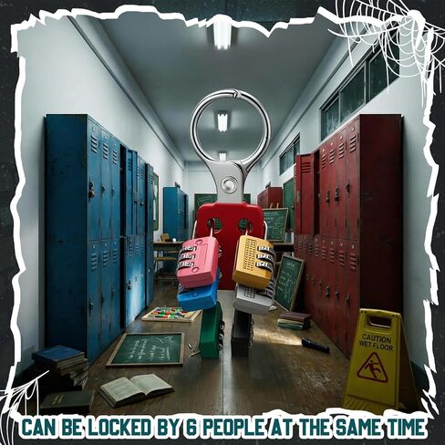 7 Pack Escape Room Themed Lock and Hasp, 3 Digit Combination Padlock Resettable Metal Lock Escape Room Themed Props for Indoor Weatherproof Travel Locker for Fence, Backyard Gate, Hasp, Case in Saudi Arabia