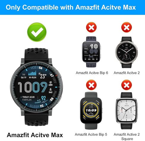 حافظة مكونة من 6 قطع متوافقة مع Amazfit Active Max مع واقي شاشة من الزجاج المقوى، غطاء واقٍ صلب مقاوم للصدمات من البولي كربونات متوافق مع Amazfit Active Max in Kuwait