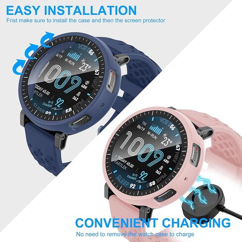 حافظة مكونة من 6 قطع متوافقة مع Amazfit Active Max مع واقي شاشة من الزجاج المقوى، غطاء واقٍ صلب مقاوم للصدمات من البولي كربونات متوافق مع Amazfit Active Max in Kuwait
