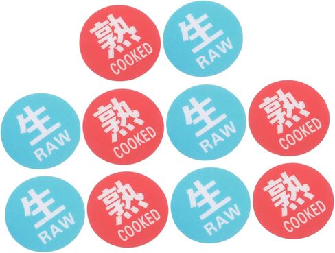 COHEALI 10pcs Restaurant Washroom Kitchen Decor Wall Sticker Raw and Cooked Food Sign Plastic Label for Safety in Saudi Arabia