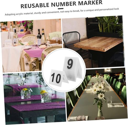 Cabilock Crylic Material Evidence Marker Double Sided Restaurant Table Numbers Compact and Sturdy Number Sign in Saudi Arabia