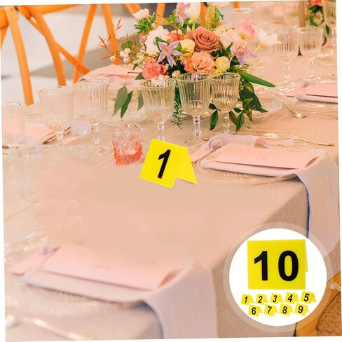 10pcs Laminated Numbers Black Table Number Holders for Restaurant Multi-function Sign in Saudi Arabia