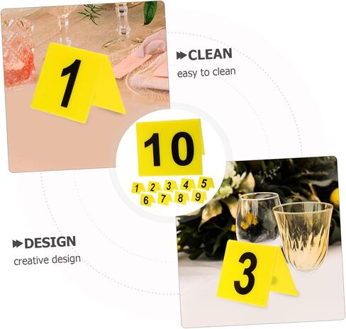 10pcs Laminated Numbers Black Table Number Holders for Restaurant Multi-function Sign in Saudi Arabia