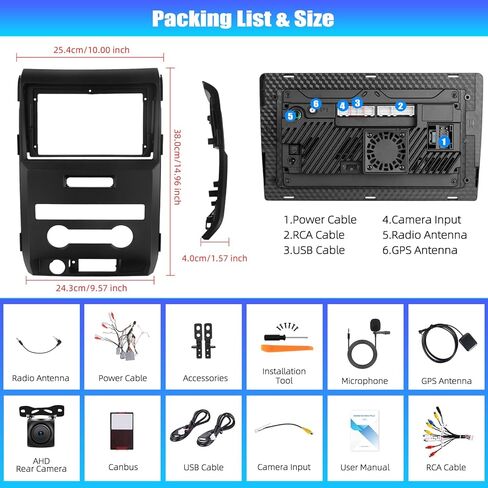[2+64G] Android 13 Car Stereo for Ford F150 F-150 2009-2012 with Wireless Carplay&Android Auto,9 Inch Touch Screen Car Radio with Bluetooth FM/RDS Radio WiFi GPS HiFi Dual USB+AHD Backup Camera in Saudi Arabia