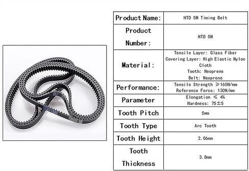 Geeyu HTD Closed Loop Belts 775-5M-15, Timing Belts Rubber Belt, Width 13/20/25mm, C=775mm, 155T, Industrial Drive Belts (Length : 775-5M, Width : Width 24mm) in Kuwait