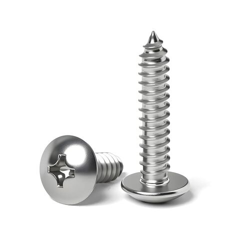 #8 × 1-1/4 بوصة (100 حزمة) مسامير معدنية ذات رأس تروس من فيليبس درايف، براغي خشبية ذاتية اللصق، 304 براغي مقاومة للتآكل من الفولاذ المقاوم للصدأ in Kuwait