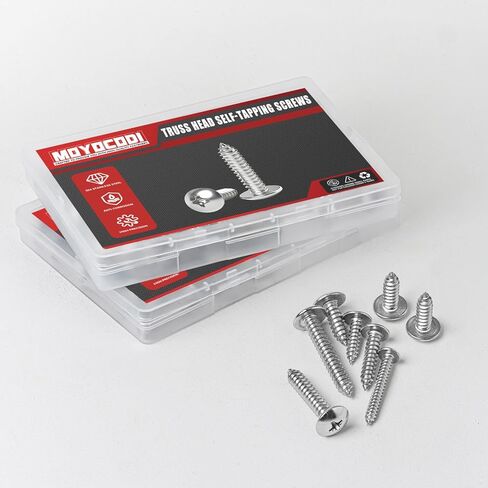 #8 × 1-1/4 بوصة (100 حزمة) مسامير معدنية ذات رأس تروس من فيليبس درايف، براغي خشبية ذاتية اللصق، 304 براغي مقاومة للتآكل من الفولاذ المقاوم للصدأ in Kuwait