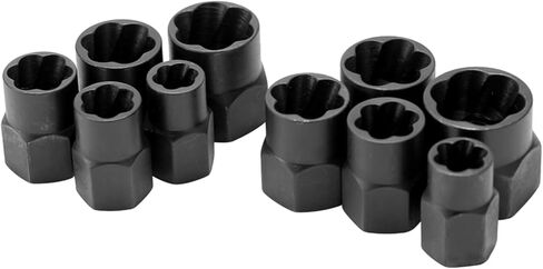 Dioche 10pcs Damaged Screw/Fastener Nut Screw Remover Tool Kit - Durable Alloy Extractors for Easy/Fastener Removal - Fits Sockets - Ideal for DIY and Professional Use (high cased) in Saudi Arabia
