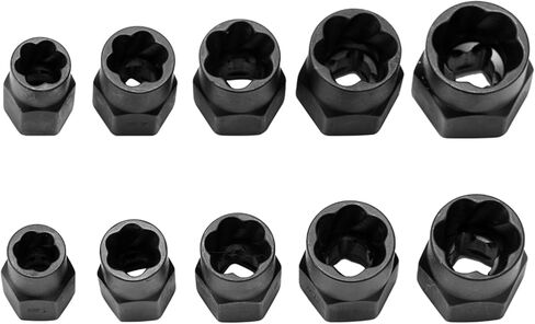 Dioche 10pcs Damaged Screw/Fastener Nut Screw Remover Tool Kit - Durable Alloy Extractors for Easy/Fastener Removal - Fits Sockets - Ideal for DIY and Professional Use (high cased) in Saudi Arabia