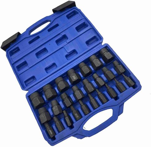 Hex Screw Extractor Set, 25PCS Multi Functional Damaged Broken Screw Bolt Remover for Roof Repairs Workshop Maintenance Mechanical Workshops in Kuwait