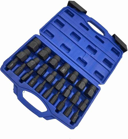 Hex Screw Extractor Set, 25PCS Multi Functional Damaged Broken Screw Bolt Remover for Roof Repairs Workshop Maintenance Mechanical Workshops in Kuwait