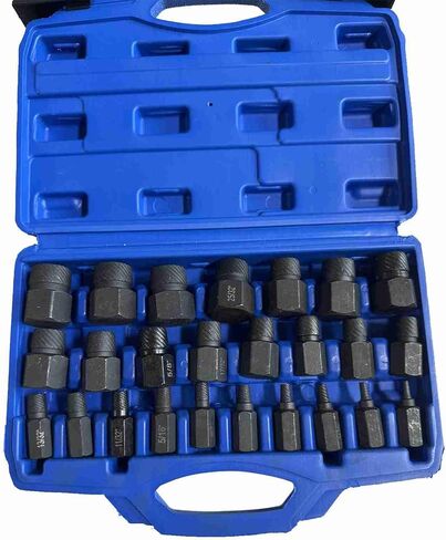 Hex Screw Extractor Set, 25PCS Multi Functional Damaged Broken Screw Bolt Remover for Roof Repairs Workshop Maintenance Mechanical Workshops in Kuwait