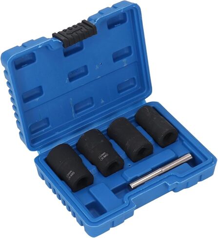 Jeanoko Screw/Fastener Extractor Kit Heavy Duty Impact Lug Nut Remover Tool for Industrial Repairs Cr Mo Steel 17mm 19mm 21mm 22mm 5Pcs in Saudi Arabia