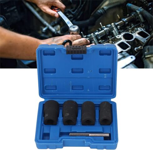 Jeanoko Screw/Fastener Extractor Kit Heavy Duty Impact Lug Nut Remover Tool for Industrial Repairs Cr Mo Steel 17mm 19mm 21mm 22mm 5Pcs in Saudi Arabia