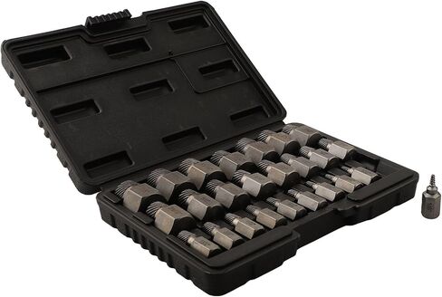 25-Piece Screw Extractor Kit 1/8 to 7/8 Inch, High Strength Metal Bolt Remover Set for Broken Screws Studs Threaded Pipes Plastic Case in Saudi Arabia