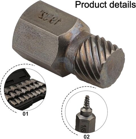 25-Piece Screw Extractor Kit 1/8 to 7/8 Inch, High Strength Metal Bolt Remover Set for Broken Screws Studs Threaded Pipes Plastic Case in Saudi Arabia
