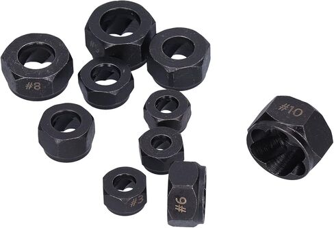 مجموعة استخراج الصواميل المكسورة 10 قطع من جونلاكي - أدوات لسهولة إزالة الصواميل والمسامير والمسامير بأحجام مختلفة (نمط منخفض) in Kuwait