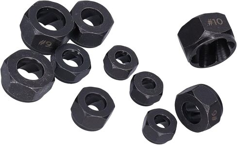 مجموعة استخراج الصواميل المكسورة 10 قطع من جونلاكي - أدوات لسهولة إزالة الصواميل والمسامير والمسامير بأحجام مختلفة (نمط منخفض) in Kuwait