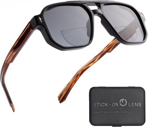 قارئات ثنائية البؤرة لاصقة للنظارات الشمسية، لا حاجة إلى ماء أو مادة لاصقة، عدسات قراءة قابلة لإعادة الاستخدام للنظارات الواقية in Kuwait