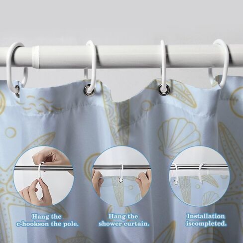 Elegant Style Farmhouse Shower Curtain with Hooks, Summer Waterproof Shower Curtain Elegant, Washable Fabric Holiday Nature Curtains for Bath Unique Bathroom Decor 48×72 in in Kuwait