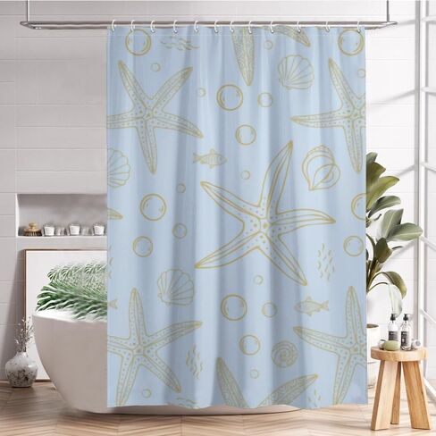 Elegant Style Farmhouse Shower Curtain with Hooks, Summer Waterproof Shower Curtain Elegant, Washable Fabric Holiday Nature Curtains for Bath Unique Bathroom Decor 48×72 in in Kuwait