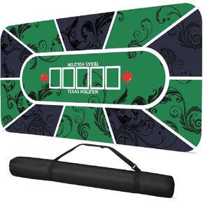70 x 35 Inch Poker Mat Texas Hold’em Table Top for 6–8 Players, Non-Slip Rubber Poker Layout with Carrying Bag for Poker Night Blackjack Casino Games in Saudi Arabia