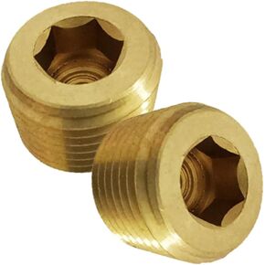 Brass Pipe Plug, 1/2" Male NPT, (2 Pack) in Kuwait