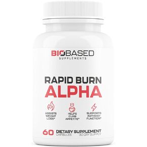 رابيد بيرن ألفا - حارق الدهون للرجال - يدعم المسارات الصحية المرتبطة بنشاط GLP-1 - مثبط الشهية، معزز الطاقة، يساعد على الحفاظ على العضلات أثناء تمزيقها - 60 كبسولة للجنسين in Kuwait