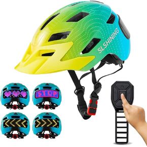 Kids Helmet - Toddler Bike Helmet with LED Turnning/Stop Signals & Customizable Display - Breathable Lightweight Boy/Girl Helmet for Skateboard, Roller Skate, Scooter in Saudi Arabia