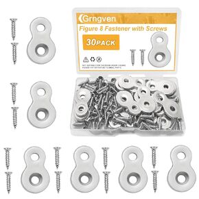 30Pcs Figure 8 Fastener with 60 Screws,12 Gauge Steel Heavy Duty Table Top Fasteners,Figure 8 Fasteners for Table Tops Connector Bracket (Silvery) in Kuwait