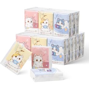 27 Packs Pocket Tissues, Small Travel Size Bulk Facial Paper Towel, Travel Essential, Purse Tissue, Individual Packet, Soft 3 Ply Portable Napkins with Cute Prints for Wedding Party (Cats) in Saudi Arabia