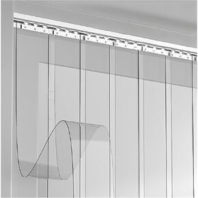 ستائر شريطية مقاومة للماء من مادة PVC للمداخل - شرائط أبواب من الفينيل الشفاف التجارية، مثالية لمنازل ومستودعات الحيوانات الأليفة، مقاس W210xH250cm (82.68x98.43in) in Kuwait