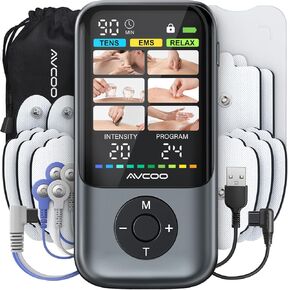 24 Modes TENS Unit Muscle Stimulator with Newest Color Screen, Innovative Single Type-C Port, Rechargeable 3-in-1 TENS Machine for Shoulder, Back Pain Relief Therapy, EMS Massager Machine, 10 Pads in Kuwait