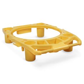 علبة قمامة بليكسون سعة 44 جالونًا - إطار أصفر عالي التحمل مع أشرطة حقيبة ومقبض لإدارة النفايات التجارية، يناسب الحاويات المستديرة سعة 44 جالونًا in Kuwait