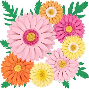 Sunbeauty Daisy Paper Flower Flower Decorations ، زخارف زهرة الحفلات ، الزهور الصفراء البرتقالية معلقة ، عيد ميلاد أول عيد ميلاد للاستحمام in Kuwait