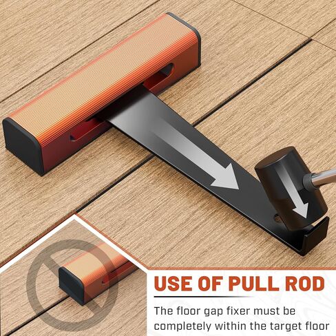 Floor Gap Fixer Tool for Laminate Floor Gap Repair, with Suction Cup, Rubber Mallet Hammer, Pull Rod, Replaceable Sticky Pad and Replaceable End Cap in Kuwait