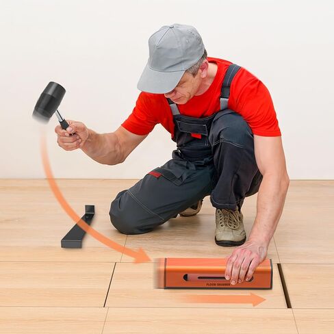 Floor Gap Fixer Tool for Laminate Floor Gap Repair, with Suction Cup, Rubber Mallet Hammer, Pull Rod, Replaceable Sticky Pad and Replaceable End Cap in Kuwait