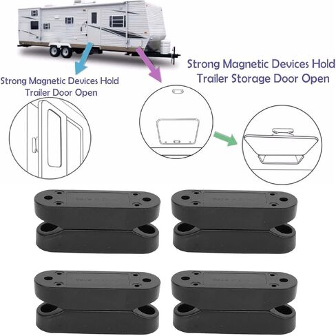 VINGVO زوجان من مقابض باب الأمتعة المغناطيسية، حامل باب تخزين RV فائق القوة، ماسك مقطورة السفر مع قفل آمن، مثالي للمعسكرات والبيوت المتنقلة ومقطورات السفر in Kuwait
