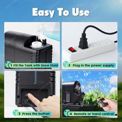 آلة فقاعات موكا الذكية الموفرة للوقود مع جهاز تحكم عن بعد وخيار البطارية - نطاق فقاعات 5 متر، تشغيل مستمر لحفلات الهالوين وعطلات عيد الميلاد (فقاعة) in Kuwait