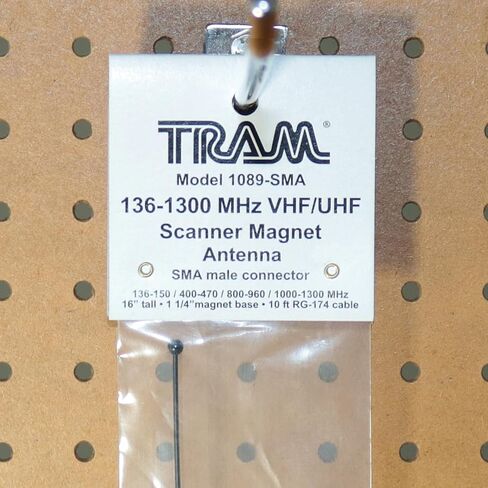 Tram 1089-SMA Scanner Mini Magnet Antenna VHF/UHF/800MHz-1، 300MHz مع موصل SMA-Male، 16.25 بوصة. × 3.25 بوصة. × 1.25 بوصة، أسود in Kuwait
