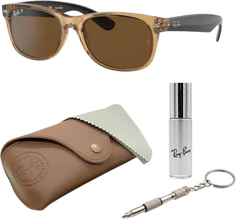 Ray-Ban RB2132 New Wayfarer Bicolor Square Square Shope مع حزمة طقم نظارات رسمية in Saudi Arabia