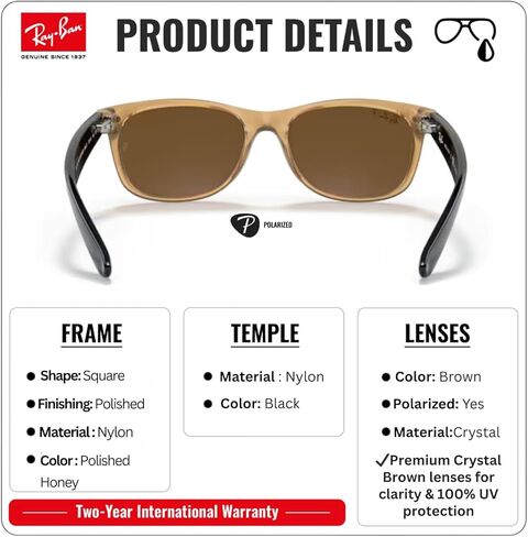 Ray-Ban RB2132 New Wayfarer Bicolor Square Square Shope مع حزمة طقم نظارات رسمية in Saudi Arabia