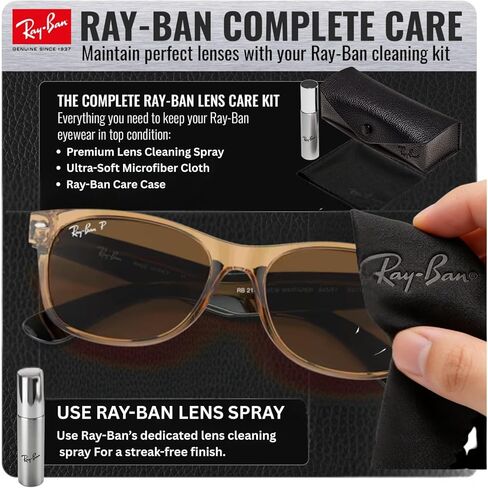 Ray-Ban RB2132 New Wayfarer Bicolor Square Square Shope مع حزمة طقم نظارات رسمية in Saudi Arabia