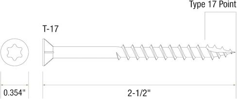 Grip-Rite PrimeGuard Plus Premium Deck Screws for Outdoor Projects - Bugle Head - T-25 Star Drive - Coarse Thread Wood Screws - 9 x 2-1/2" - 40 Count Box - White - P212STWH40 in Saudi Arabia