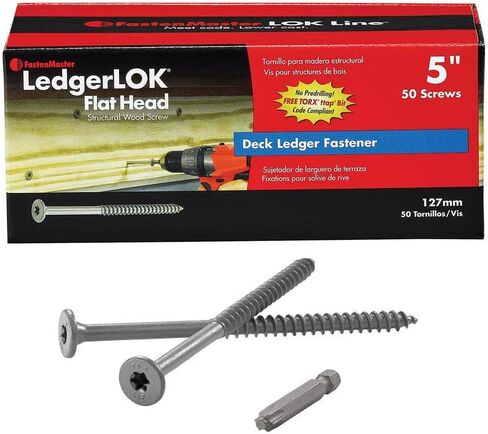 FastenMaster LedgerLok Flat Head Wood Screw - Box of 50-5" in Saudi Arabia