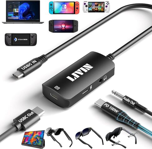 HDMI to USB C Adapter (4K@60Hz) Portable Monitor, AR Glasses XREAL One Air 2 Pro/VITURE Luma/RayNeo Air 3s/Rokid,HDMI Male(Source) to USB C Female(Display) Laptop,PS4/5,Xbox,Switch,ROG Ally,Steam Deck in Kuwait