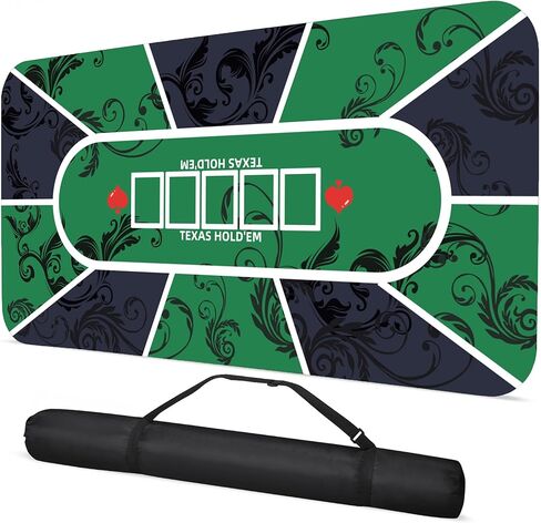 70 x 35 Inch Poker Mat Texas Hold’em Table Top for 6–8 Players, Non-Slip Rubber Poker Layout with Carrying Bag for Poker Night Blackjack Casino Games in Saudi Arabia