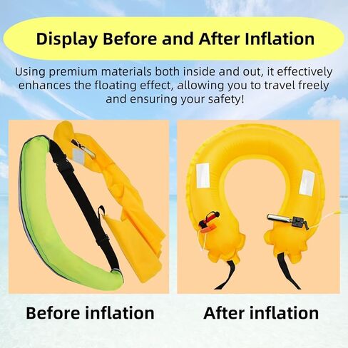 Manual Inflatable Belt Pack, Portable Adults Water Sports Waist Accessory with Blowpipe & Whistle, Suitable for Swimming, Kayaking, Fishing, and Paddleboarding Sports in Saudi Arabia